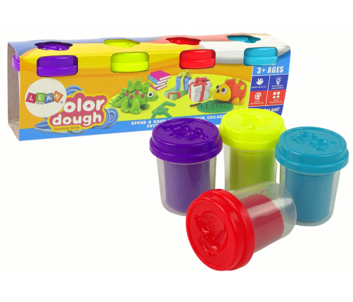 Animal Play Dough Set 4 Colors Cups