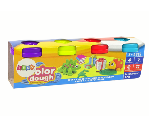 Animal Play Dough Set 4 Colors Cups