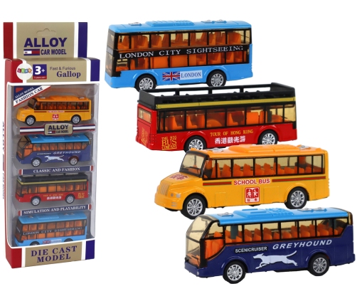 Set of Colorful Buses Faction System 4 Elements