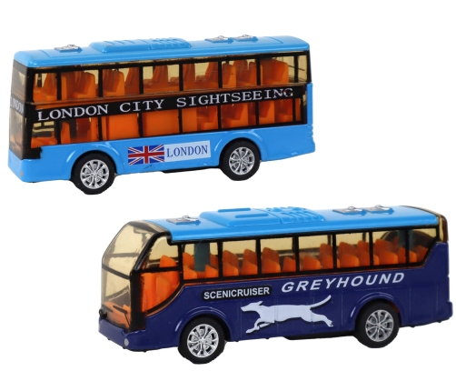 Set of Colorful Buses Faction System 4 Elements