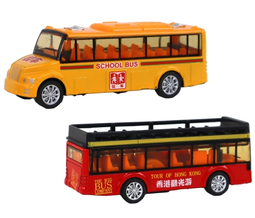 Set of Colorful Buses Faction System 4 Elements