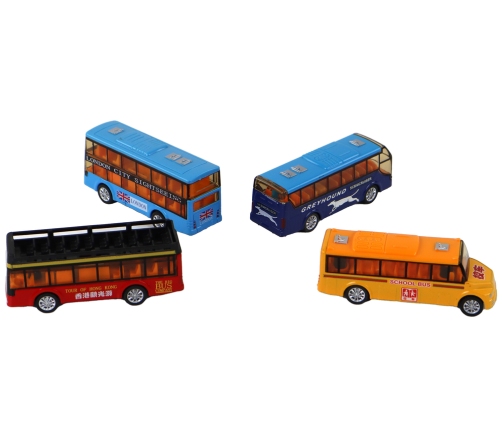 Set of Colorful Buses Faction System 4 Elements