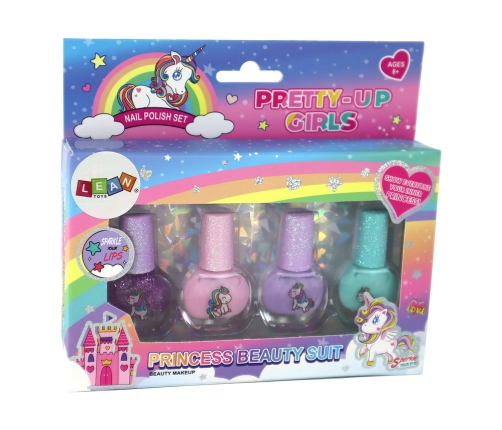 Beauty Set Colorful Nail Polishes 4 Pieces Unicorns