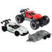 Set of Red Off-Road Car and White Sports Car Tow Truck