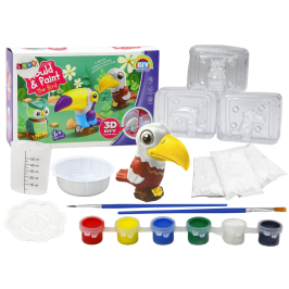 Set of Creative Artistic Birds 3D Plaster Paints