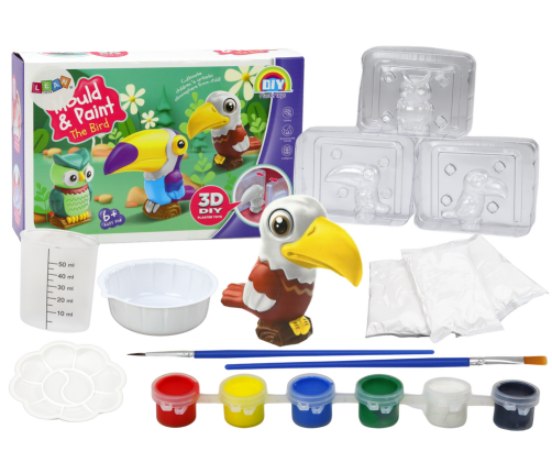 Set of Creative Artistic Birds 3D Plaster Paints