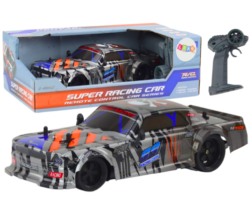 Remote Controlled Sports Car RC 1:18 Gray