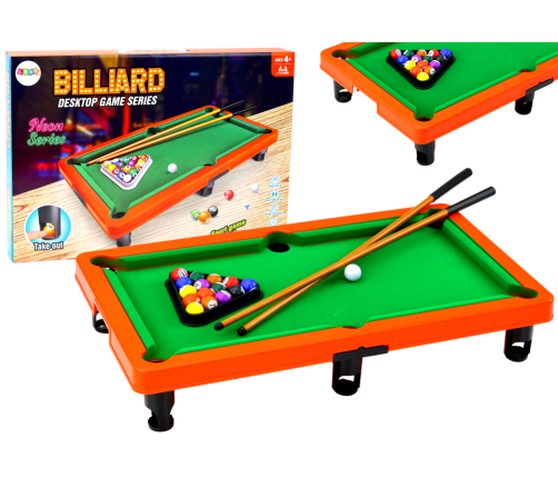 Mini Billiards Arcade Table Game 3 Cues Triangle Balls