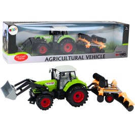 Agricultural Tractor Excavator With Disc Harrow Green Drive