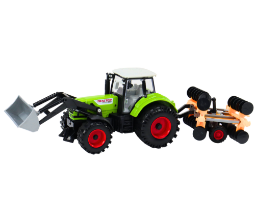 Agricultural Tractor Excavator With Disc Harrow Green Drive