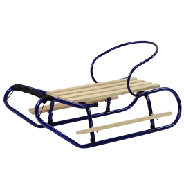 Metal Sled with Backrest Strap Blue