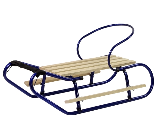 Metal Sled with Backrest Strap Blue