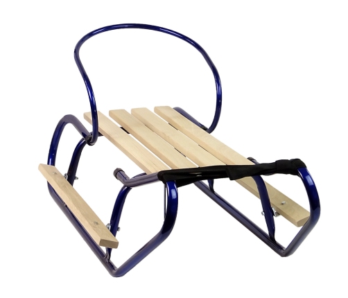 Metal Sled with Backrest Strap Blue