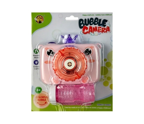 Camera blows soap bubbles Battery Pink Bubble Generator