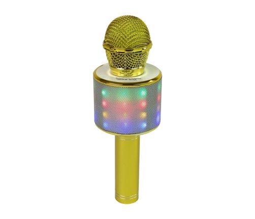 Wireless Microphone USB Speaker Karaoke Recording Model WS-858 Gold