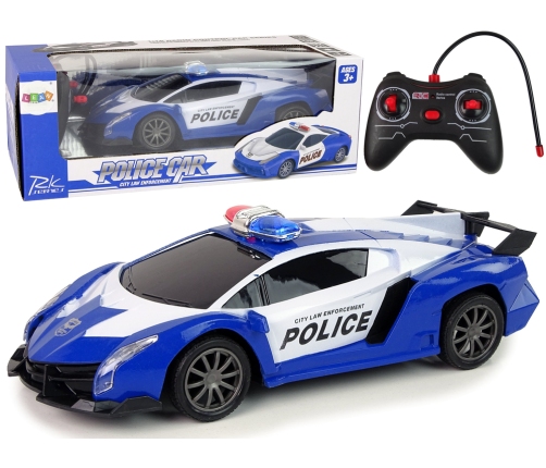 Police Racing Car  Police Vehicle 1:16 LED Lights  Remote-controlled  BLUE