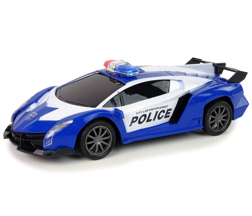 Police Racing Car  Police Vehicle 1:16 LED Lights  Remote-controlled  BLUE