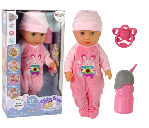 Baby Doll Pee Sounds Puppet Bottle Pink Pyjamas