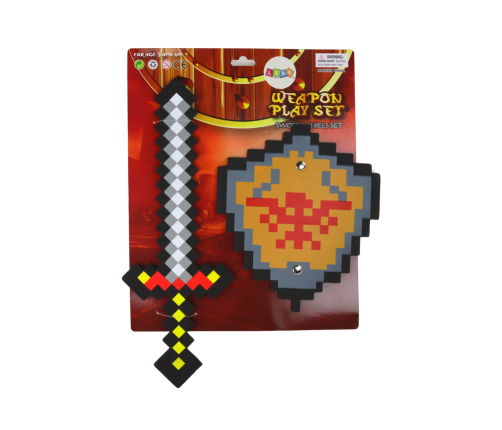 Knight Set Sword Foam Shield Pixel Theme