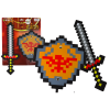 Knight Set Sword Foam Shield Pixel Theme