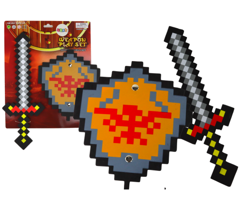 Knight Set Sword Foam Shield Pixel Theme