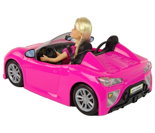 Pink Sports Car Doll Set