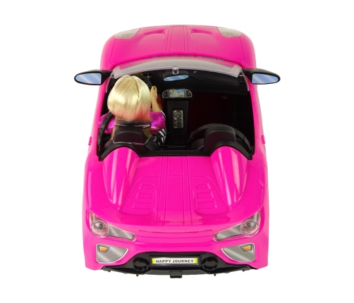 Pink Sports Car Doll Set