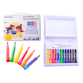 Set of Colored Water Marker Pens, Suitcase, 12 Pieces