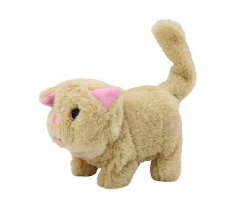 Plush Kitten Interactive Animal Walks and Meows Beige