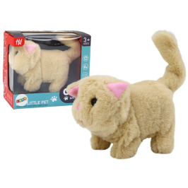 Plush Kitten Interactive Animal Walks and Meows Beige