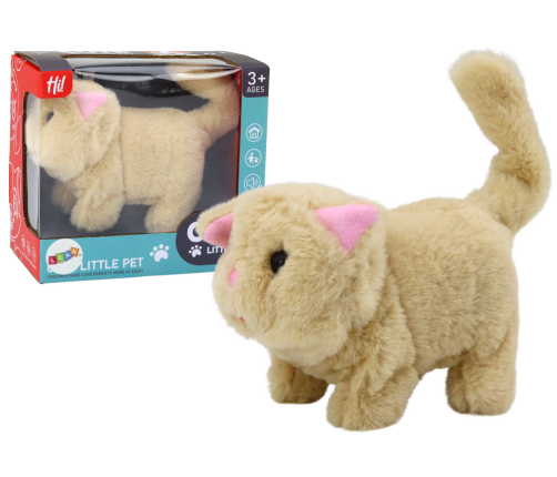 Plush Kitten Interactive Animal Walks and Meows Beige