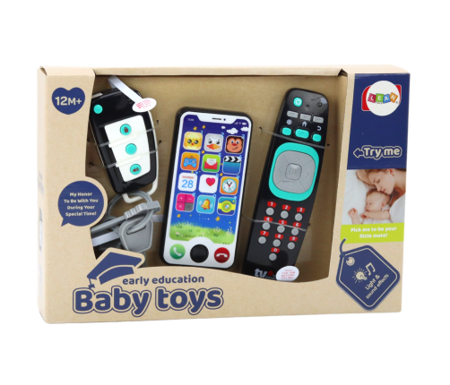 Toddler Toy Set Remote Control Keys Phone Lights Sounds