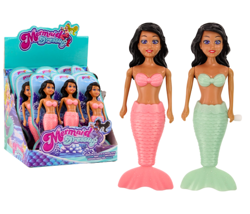 Wind-up Floating Water Mermaid Turquoise Pink Bath Doll MIX