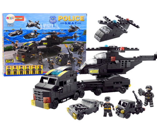 Police Set Building Blocks Police Military Figures 343 El. 6in1