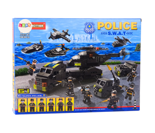 Police Set Building Blocks Police Military Figures 343 El. 6in1