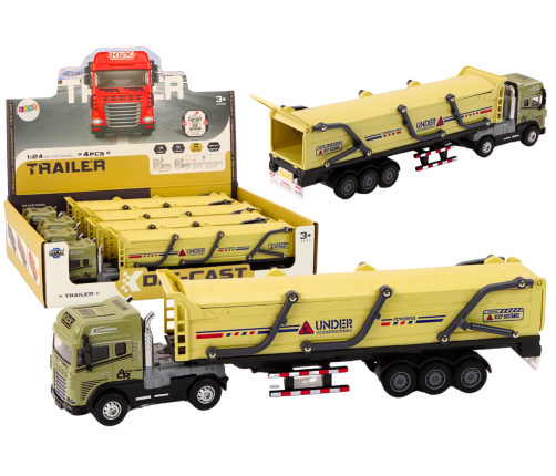 Truck With Trailer TIR Transport Vehicle 1:24 Sounds Lights Brown