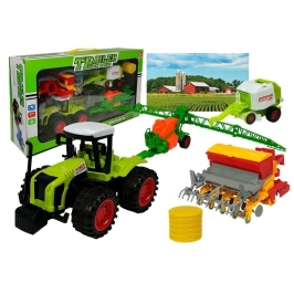 Set of Vehicle Farmer Tractor