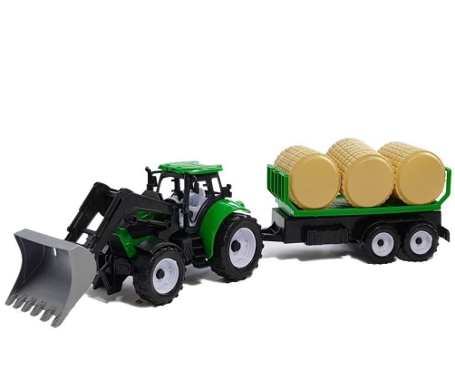 Tractor with Hay Bale Trailer and Tanker