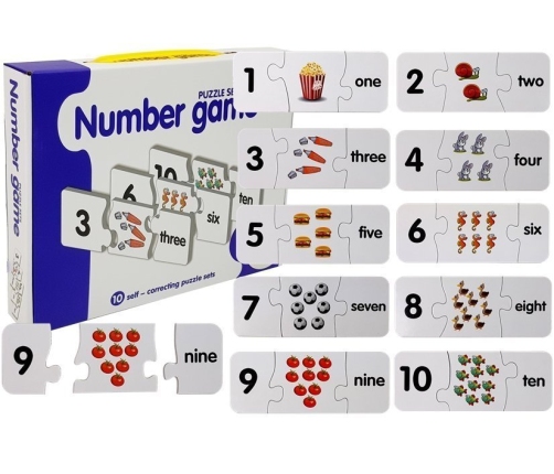 Educational Puzzle English Numbers 10 Connections