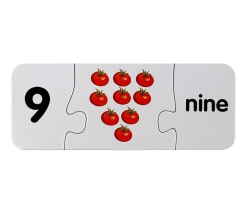 Educational Puzzle English Numbers 10 Connections