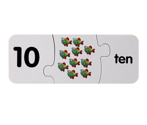 Educational Puzzle English Numbers 10 Connections