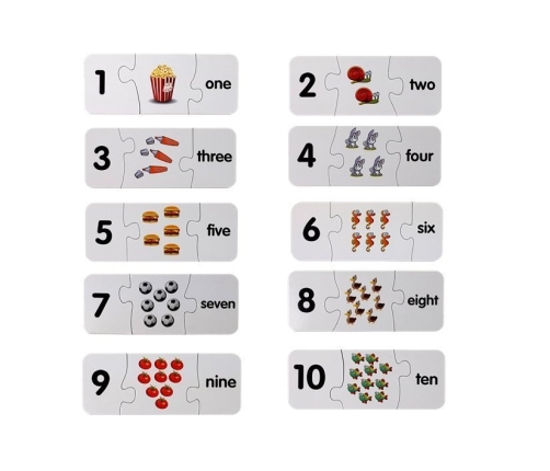 Educational Puzzle English Numbers 10 Connections