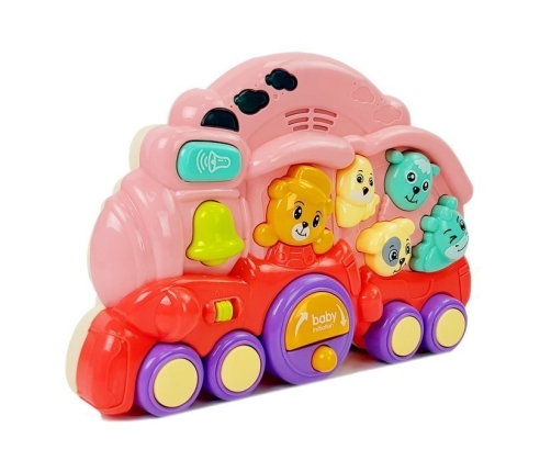 Interactive Locomotive with Animals Animal Sounds Light Effects Pink