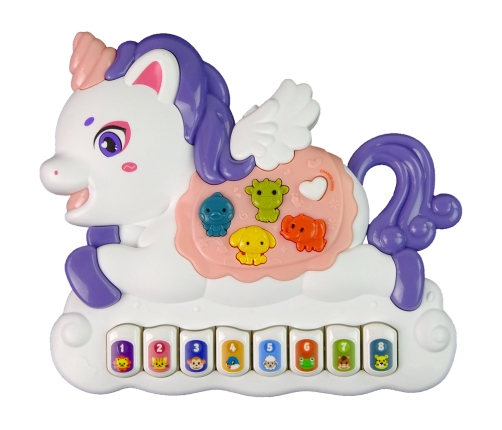 Interactive Piano Unicorn Sound Animals Vehicle Sounds Melodies White