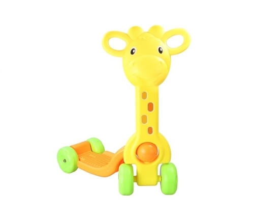 4 Wheeled Kids Scooter Giraffe Shaped Stable Colorful Children's Toy Yellow