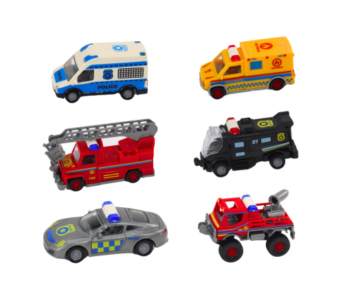 Base Fire Department Police Command Center Vehicles 6 pcs