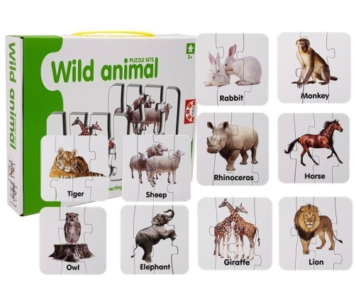 Educational Puzzle Wild Animals Puzzle 10 English Connections