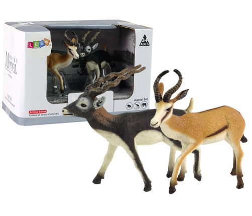 Set of 2 Figures Antelope with cub Animals of the World