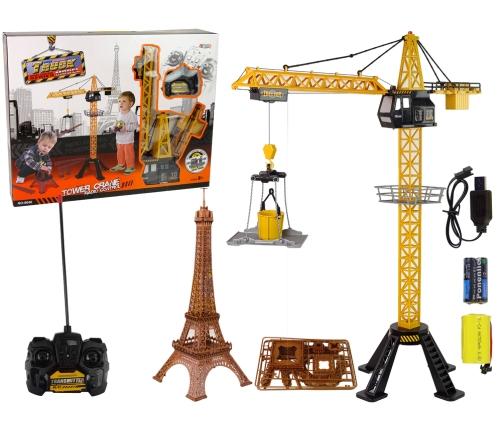 Construction crane Controlled by R/C remote control 90 cm high Eiffel Tower construction