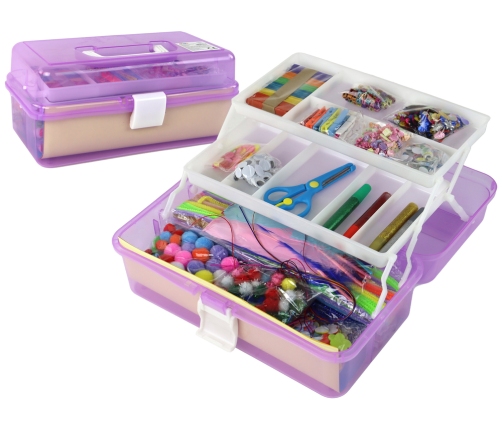 Purple Expandable Suitcase Set Artistic Creative Plastic DIY